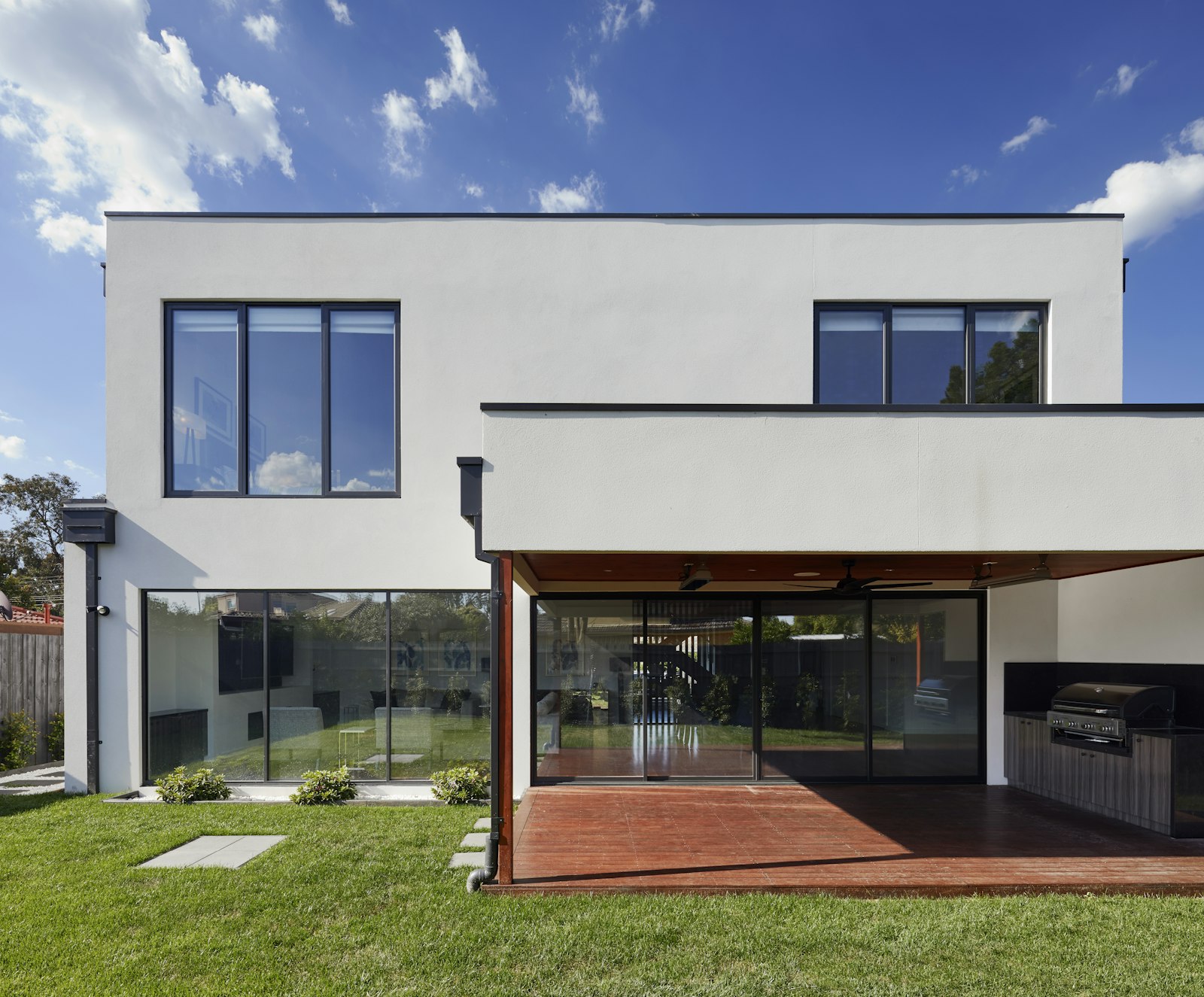 A custom Reece residence with dark-framed glazing